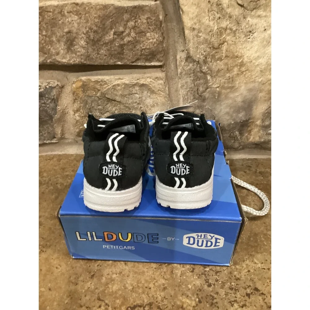 Hey Dude Lil Dude Slip On Core Black Canvas Toddler Shoes 43719-001 Size C2 New
